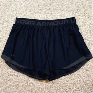 NWT Under Armour Womens Black Play Up 3.0 Twist Shorts 2X Athletic Gym Sporty